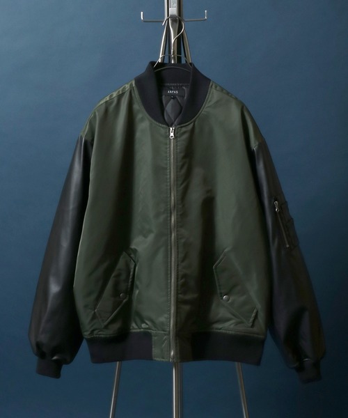 ANPAS（アンパス）の「ANPAS Sleeve Switching MA-1/別注 袖切り替え MA-1 スタジャン ブルゾン メンズ レディース  ユニセックス アウター（MA-1・メンズ・ブラック系その他/グレー系その他/ブラック系その他2/グレー系その他2/ブラック系その他3/グリーン系その他・M/L/LL）」の18枚目の写真