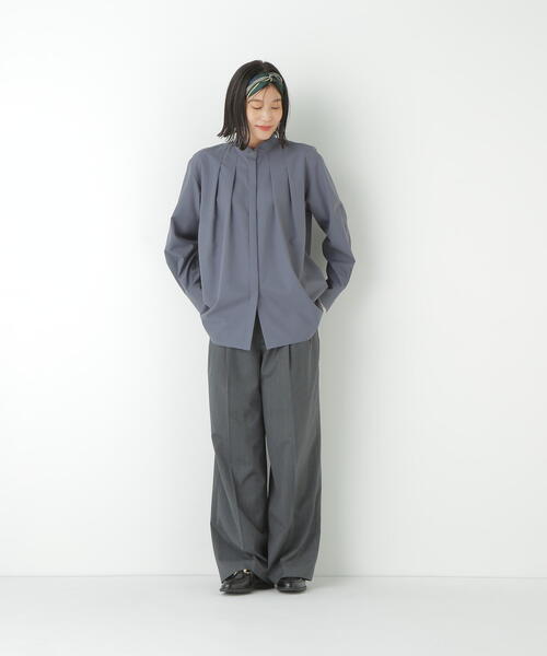 human woman（ヒューマンウーマン）の「◆ダブルタックバギーパンツ（その他パンツ・レディース・グレー/ブラウン・MEDIUM）」の15枚目の写真