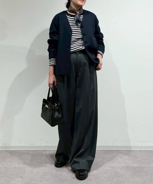 human woman（ヒューマンウーマン）の「◆ダブルタックバギーパンツ（その他パンツ・レディース・グレー/ブラウン・MEDIUM）」の9枚目の写真