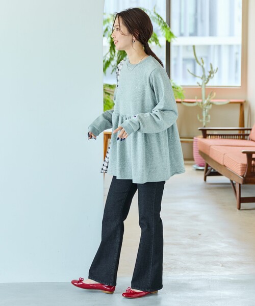 別注 切り替え チュニックプルオーバーChampion チャンピオン スウェット FREAK'S STORE トレーナー スウェット 限定展開 Champion