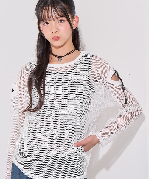 セール】メッシュTシャツ×ボーダータンクセット（Tシャツ/カットソー