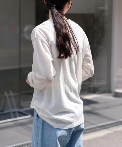 FORK&SPOON（フォークアンドスプーン）の「FORK&SPOON　ウール混クルーネックカットソー（Tシャツ/カットソー・レディース・オフホワイト/グレー系その他/ブラック・1）」の5枚目の写真