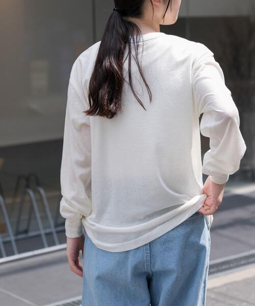 FORK&SPOON（フォークアンドスプーン）の「FORK&SPOON　ウール混クルーネックカットソー（Tシャツ/カットソー・レディース・オフホワイト/グレー系その他/ブラック・1）」の6枚目の写真