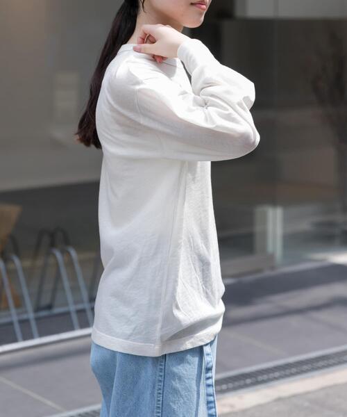 FORK&SPOON（フォークアンドスプーン）の「FORK&SPOON　ウール混クルーネックカットソー（Tシャツ/カットソー・レディース・オフホワイト/グレー系その他/ブラック・1）」の7枚目の写真