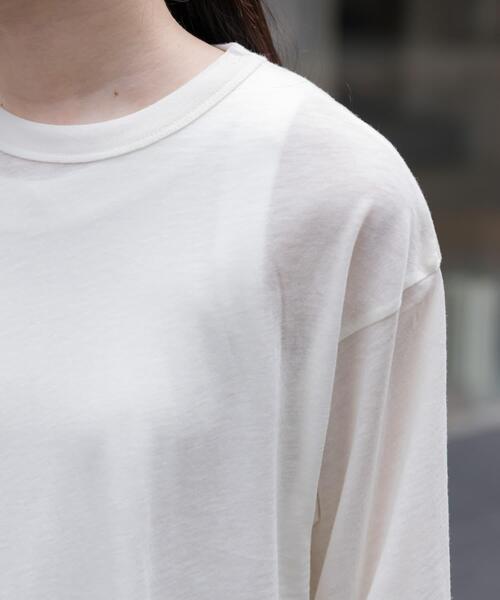 FORK&SPOON（フォークアンドスプーン）の「FORK&SPOON　ウール混クルーネックカットソー（Tシャツ/カットソー・レディース・オフホワイト/グレー系その他/ブラック・1）」の8枚目の写真