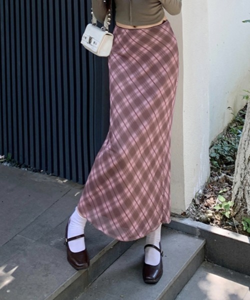 Vipoa(ヴィポア)の「check sheer skirt(スカート・レディース・ピンク・FREE)」の7枚目の写真