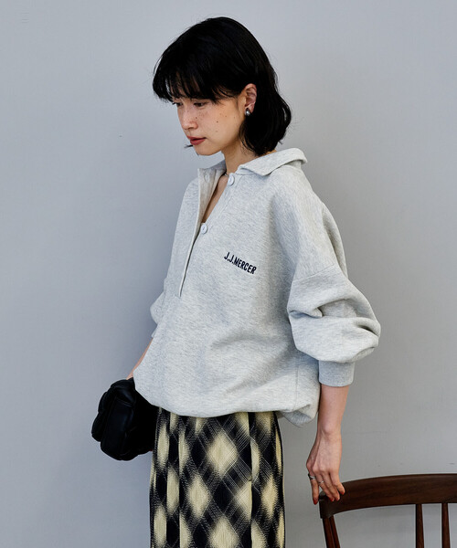 FREAK'S STORE(フリークスストア)の「J.J.Mercer × FREAK'S STORE/ジェイジェイマーサー 別注 ポロスキッパーニット/ポロニット/ポロ襟(ニット/セーター・レディース・ブラウン/グレー/ナチュラル・フリ-)」の8枚目の写真