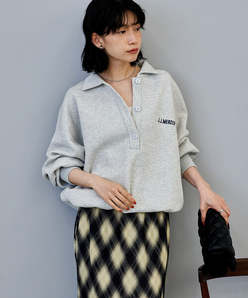 FREAK'S STORE(フリークスストア)の「J.J.Mercer × FREAK'S STORE/ジェイジェイマーサー 別注 ポロスキッパーニット/ポロニット/ポロ襟(ニット/セーター・レディース・ブラウン/グレー/ナチュラル・フリ-)」の12枚目の写真