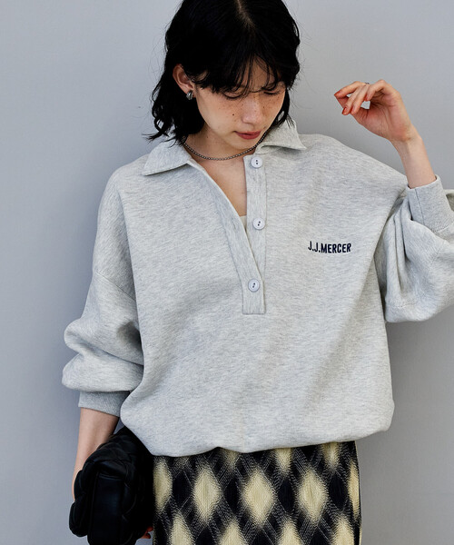 FREAK'S STORE(フリークスストア)の「J.J.Mercer × FREAK'S STORE/ジェイジェイマーサー 別注 ポロスキッパーニット/ポロニット/ポロ襟(ニット/セーター・レディース・ブラウン/グレー/ナチュラル・フリ-)」の13枚目の写真