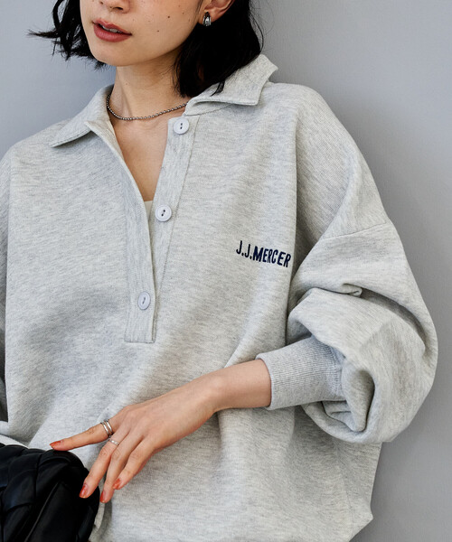 FREAK'S STORE(フリークスストア)の「J.J.Mercer × FREAK'S STORE/ジェイジェイマーサー 別注 ポロスキッパーニット/ポロニット/ポロ襟(ニット/セーター・レディース・ブラウン/グレー/ナチュラル・フリ-)」の15枚目の写真
