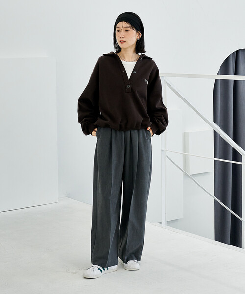 FREAK'S STORE(フリークスストア)の「J.J.Mercer × FREAK'S STORE/ジェイジェイマーサー 別注 ポロスキッパーニット/ポロニット/ポロ襟(ニット/セーター・レディース・ブラウン/グレー/ナチュラル・フリ-)」の18枚目の写真