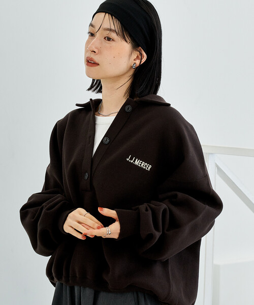 FREAK'S STORE(フリークスストア)の「J.J.Mercer × FREAK'S STORE/ジェイジェイマーサー 別注 ポロスキッパーニット/ポロニット/ポロ襟(ニット/セーター・レディース・ブラウン/グレー/ナチュラル・フリ-)」の22枚目の写真
