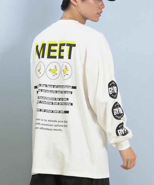 ムラサキスポーツ(ムラサキスポーツ)の「【ムラサキスポーツ限定】DEAR LAUREL/ディアローレル × BYRD バード コラボ 長袖 Tシャツ ロンT バックプリント DL25F-BYRD01(Tシャツ/カットソー・メンズ・ホワイト/ブラック・L/M)」の1枚目の写真