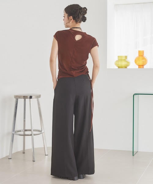 LAULEN（ローレン）の「inverted pleats waide pants /インバーテッドプリーツワイドパンツ（その他パンツ・レディース・ブラック/ブラウン・M/S）」の8枚目の写真