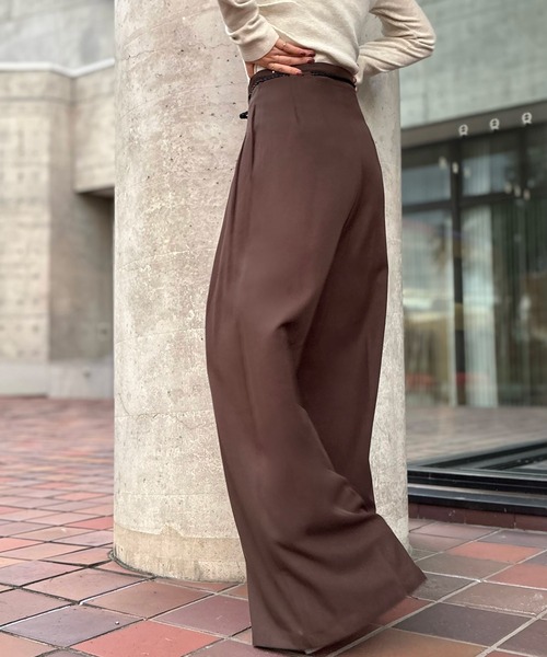 LAULEN（ローレン）の「inverted pleats waide pants /インバーテッドプリーツワイドパンツ（その他パンツ・レディース・ブラック/ブラウン・M/S）」の10枚目の写真