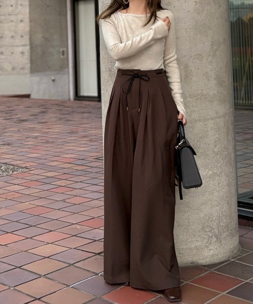LAULEN（ローレン）の「inverted pleats waide pants /インバーテッドプリーツワイドパンツ（その他パンツ・レディース・ブラック/ブラウン・M/S）」の11枚目の写真