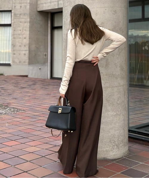 LAULEN（ローレン）の「inverted pleats waide pants /インバーテッドプリーツワイドパンツ（その他パンツ・レディース・ブラック/ブラウン・M/S）」の12枚目の写真