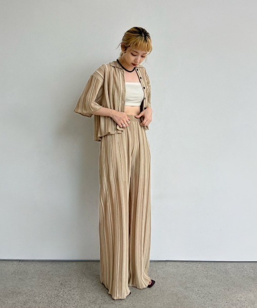 Stripe Knit Pants（その他パンツ）｜anuke（アンヌーク）の