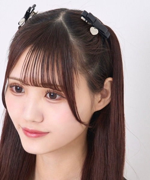 LAFARY（ラファリー）の「スリムレザーリボン（バレッタ/ヘアクリップ・レディース・ブラック/ピンク・FREE）」の3枚目の写真