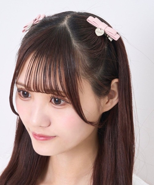 LAFARY（ラファリー）の「スリムレザーリボン（バレッタ/ヘアクリップ・レディース・ブラック/ピンク・FREE）」の5枚目の写真