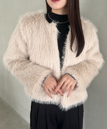 MYMOOD.（マイムード）の「ノーカラーファージャケット（ノーカラーコート）」