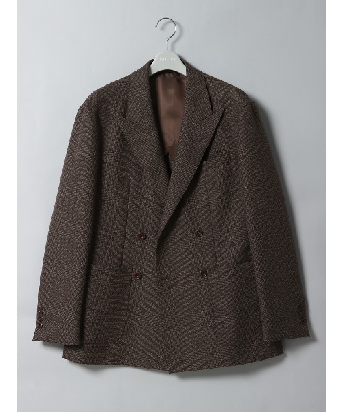 GOOVI ダブルブレストジャケット ハイツイストウールサージ