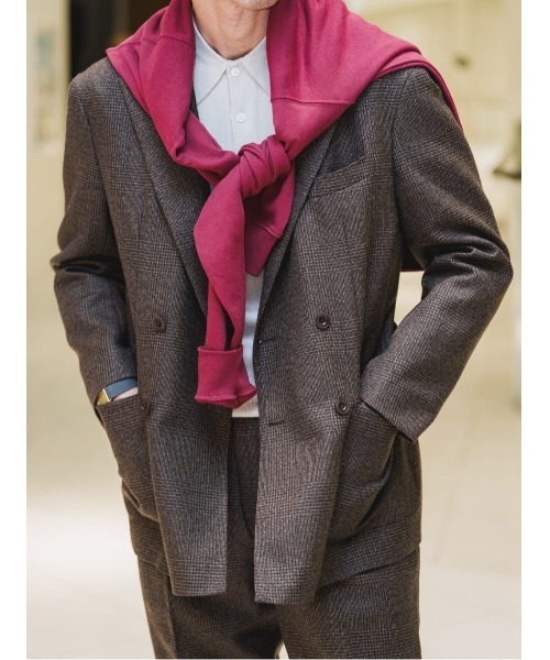 GOOVI ダブルブレストジャケット ハイツイストウールサージ