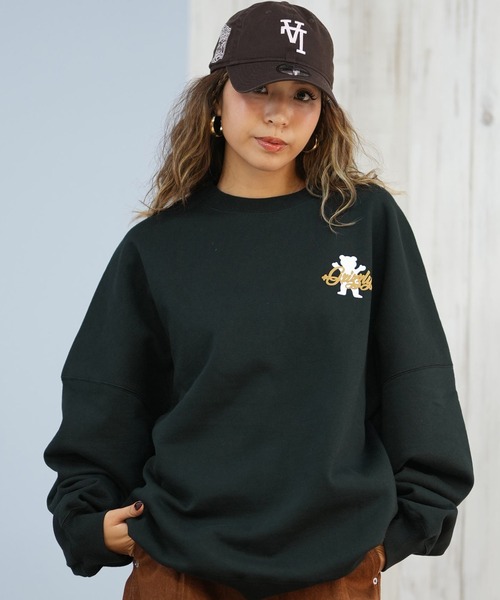 GRIZZLY(グリズリー)の「GRIZZLY/グリズリー FOAM PRINTING LOGO BEAR スウェット G25FW-4331(スウェット・レディース・シルバーグレー/ブラック・M/L/XL)」の3枚目の写真