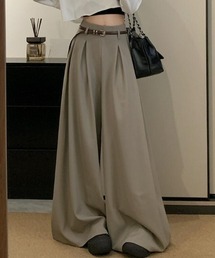 semplice（センプリチェ）の「ハイウエスト プリーツ ワイドレッグ パンツ（カーゴパンツ）」