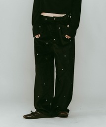 Knuth Marf（クヌースマーフ）の「【Knuth Marf】K motif velveteen pants(unisex)/graykhaki/ワイドパンツ（その他パンツ・メンズ）」