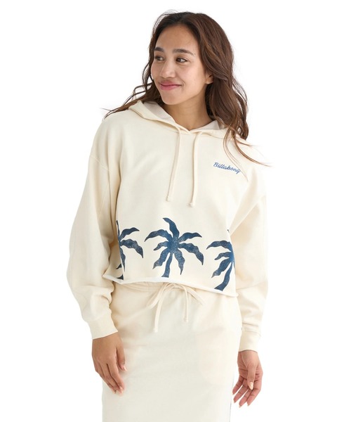 BILLABONG（ビラボン）の「BILLABONG レディース 【SURF CAMP】TRIPLE PALMS SWEAT P パーカー 【LOOSE CROPPED】【2025年秋冬モデル】/ビラボンセットアップ対応クロップド丈パームツリープリントプルオーバーパーカー・フーディー（パーカー・レディース・ヘザーグレー/アイボリー・LARGE/MEDIUM）」の3枚目の写真