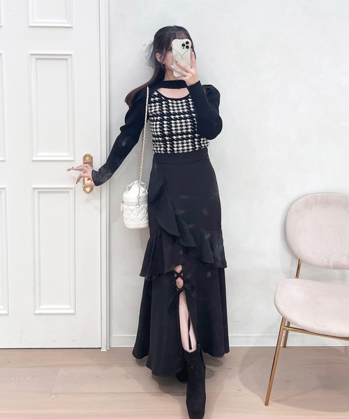 apres jour（アプレジュール）の「フロントオープンニット（ニット/セーター・レディース・ブラック/ボルドー/グレイッシュベージュ・フリー/X-LARGE）」の5枚目の写真