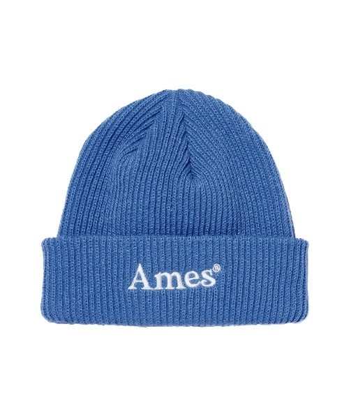 AMESWORLDWIDE(アメスワールドワイド)の「A'GEM/9 × .kom『AMES WORLDWIDE/アメスワールドワイド』BASIC LOGO BEANIE/ベーシックロゴ ビーニー(ニットキャップ/ビーニー・レディース・ホワイト/ブラウン/ピンク/ベージュ/チャコールグレー/ブラック/ライトブルー・FREE)」の1枚目の写真