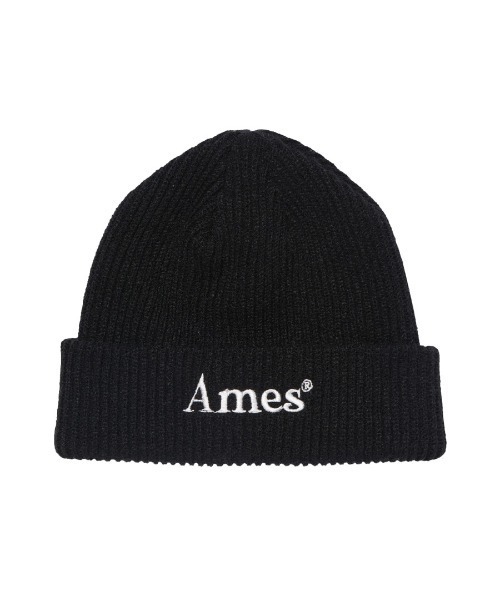 AMESWORLDWIDE(アメスワールドワイド)の「A'GEM/9 × .kom『AMES WORLDWIDE/アメスワールドワイド』BASIC LOGO BEANIE/ベーシックロゴ ビーニー(ニットキャップ/ビーニー・レディース・ホワイト/ブラウン/ピンク/ベージュ/チャコールグレー/ブラック/ライトブルー・FREE)」の3枚目の写真