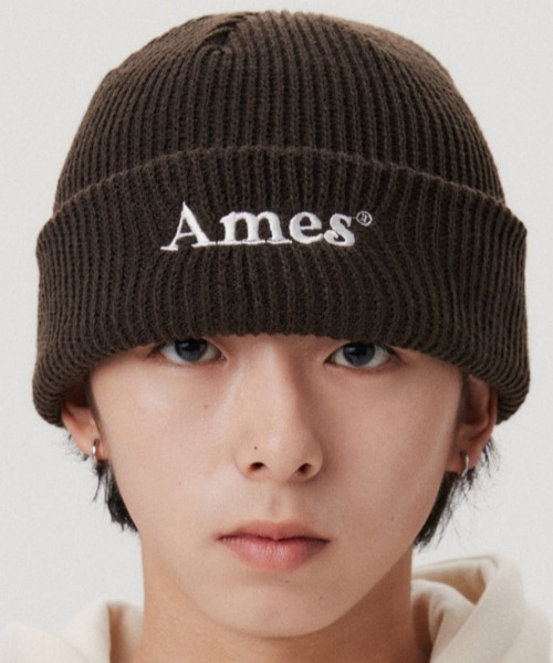 AMESWORLDWIDE(アメスワールドワイド)の「A'GEM/9 × .kom『AMES WORLDWIDE/アメスワールドワイド』BASIC LOGO BEANIE/ベーシックロゴ ビーニー(ニットキャップ/ビーニー・レディース・ホワイト/ブラウン/ピンク/ベージュ/チャコールグレー/ブラック/ライトブルー・FREE)」の10枚目の写真