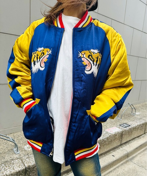 HOUSTON(ヒューストン)の「HOUSTON / RAYON SOUVENIR JACKET TIGER/ 51525(スカジャン・メンズ・マルーン/ネイビー/ブラック・X-LARGE/LARGE)」の6枚目の写真