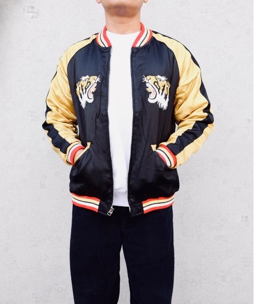 HOUSTON(ヒューストン)の「HOUSTON / RAYON SOUVENIR JACKET TIGER/ 51525(スカジャン・メンズ・マルーン/ネイビー/ブラック・X-LARGE/LARGE)」の8枚目の写真