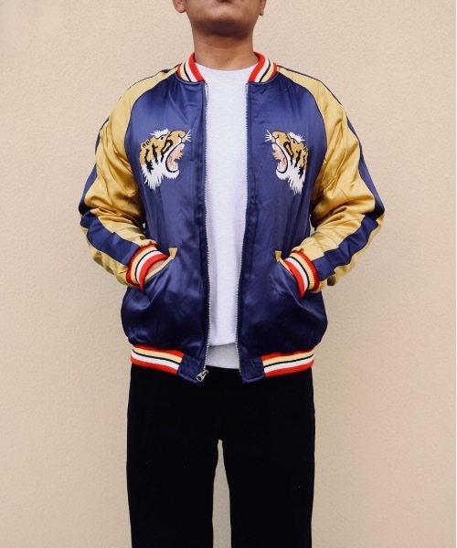 HOUSTON(ヒューストン)の「HOUSTON / RAYON SOUVENIR JACKET TIGER/ 51525(スカジャン・メンズ・マルーン/ネイビー/ブラック・X-LARGE/LARGE)」の15枚目の写真