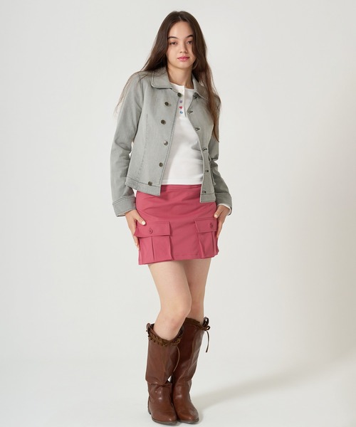 アシンメトリー デニム ジャケット TINA：JOJUN（デニムジャケット