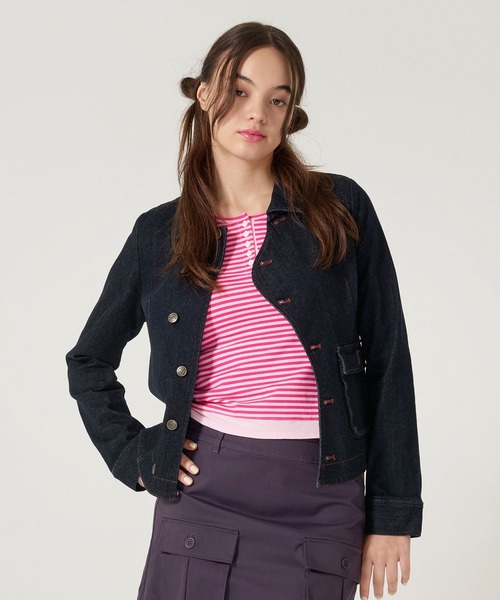 アシンメトリー デニム ジャケット TINA：JOJUN新品未使用 アシンメトリー デニム ジャケット TINA：JOJUN（デニムジャケット