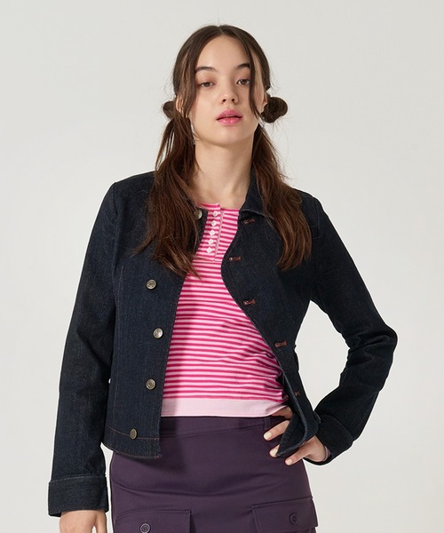 アシンメトリー デニム ジャケット TINA：JOJUN新品未使用 アシンメトリー デニム ジャケット TINA：JOJUN（デニムジャケット