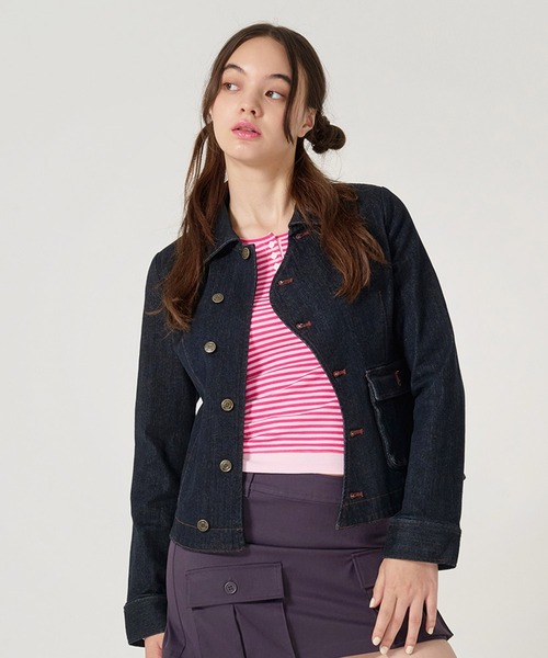 アシンメトリー デニム ジャケット TINA：JOJUN新品未使用 アシンメトリー デニム ジャケット TINA：JOJUN（デニムジャケット