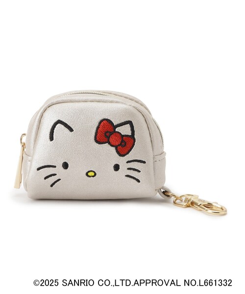 grove（グローブ）の「【ハローキティ】フェイス刺繍チャームポーチ（ポーチ・レディース・ブラック/ピンクゴールド・00）」の6枚目の写真