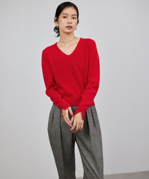 ROPE'（ロペ）の「カシミヤVネックニットプルオーバー（ニット/セーター・レディース・ブラック/ベージュ/ピンク系その他2/レッド/グレー・FREE）」の14枚目の写真