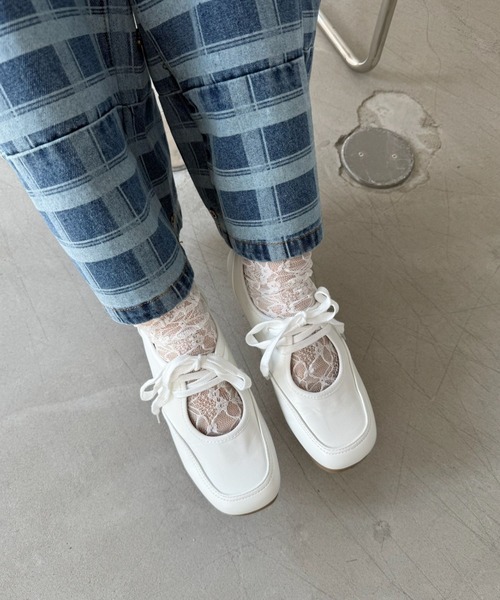 SANSeLF（サンセルフ）の「【SANSeLF】 メリージェーンシューズ レースアップ スクエアトゥ フラット sas25a028（その他シューズ・レディース・ホワイト・38/39/37/36）」の5枚目の写真