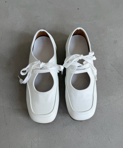 SANSeLF（サンセルフ）の「【SANSeLF】 メリージェーンシューズ レースアップ スクエアトゥ フラット sas25a028（その他シューズ・レディース・ホワイト・38/39/37/36）」の8枚目の写真