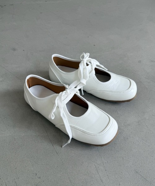SANSeLF（サンセルフ）の「【SANSeLF】 メリージェーンシューズ レースアップ スクエアトゥ フラット sas25a028（その他シューズ・レディース・ホワイト・38/39/37/36）」の10枚目の写真