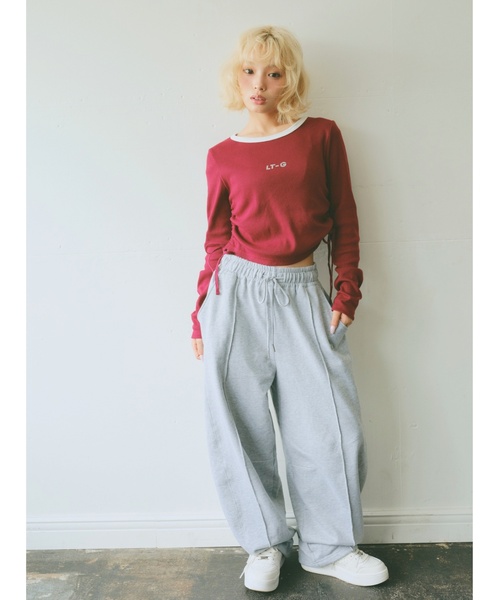 LOVETOXIC（ラブトキシック）の「テレコドロスト長袖Tシャツ（Tシャツ/カットソー・キッズ・ブラウン/エンジ/オフホワイト/ブラック・S:140cm/M:150cm/L:160cm/130cm）」の4枚目の写真