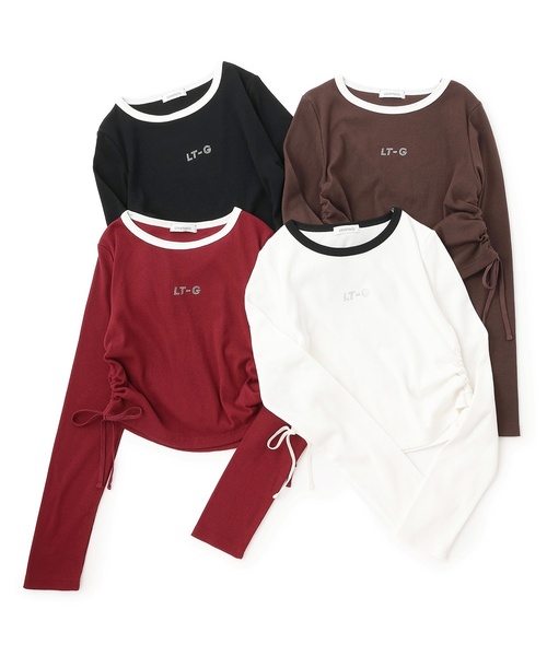 LOVETOXIC（ラブトキシック）の「テレコドロスト長袖Tシャツ（Tシャツ/カットソー・キッズ・ブラウン/エンジ/オフホワイト/ブラック・S:140cm/M:150cm/L:160cm/130cm）」の7枚目の写真