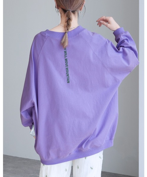 reca（レカ）の「バック刺繍ロゴBIGプルオーバー（Tシャツ/カットソー・レディース・ベージュ/ブラウン/ブラック/グレー系その他/チャコールグレー/グレー系その他2/ラベンダー/ネイビー・FREE）」の8枚目の写真